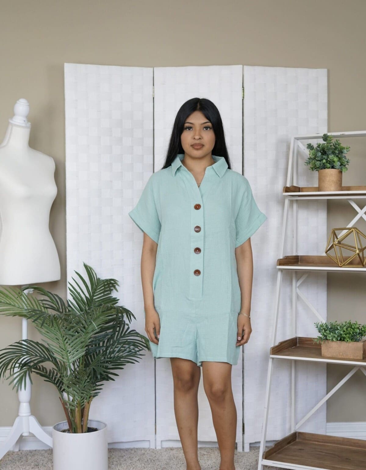 Mint Gauze Romper