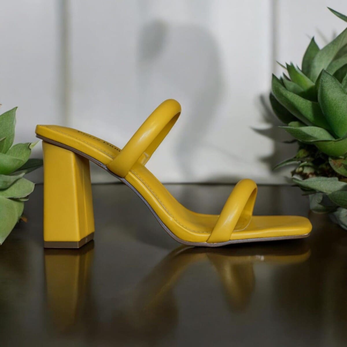 Mustard Double Strap Heels - Image 2