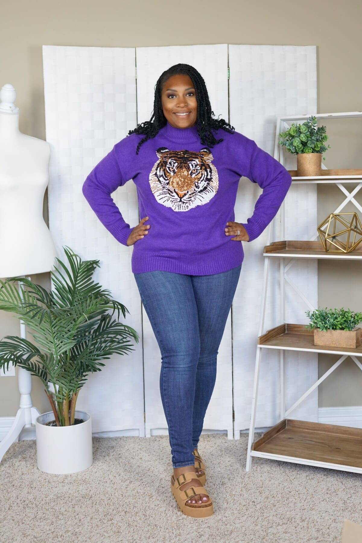 Golden Tiger Sequin Sweater