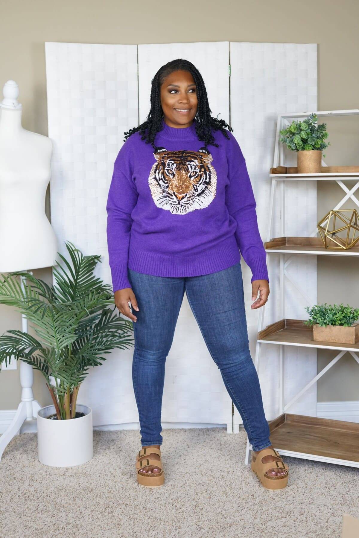 Golden Tiger Sequin Sweater - Image 3