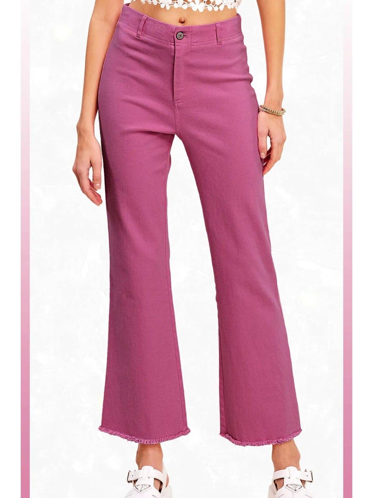 Magenta Luxe Stretch Flare Pants - Image 2