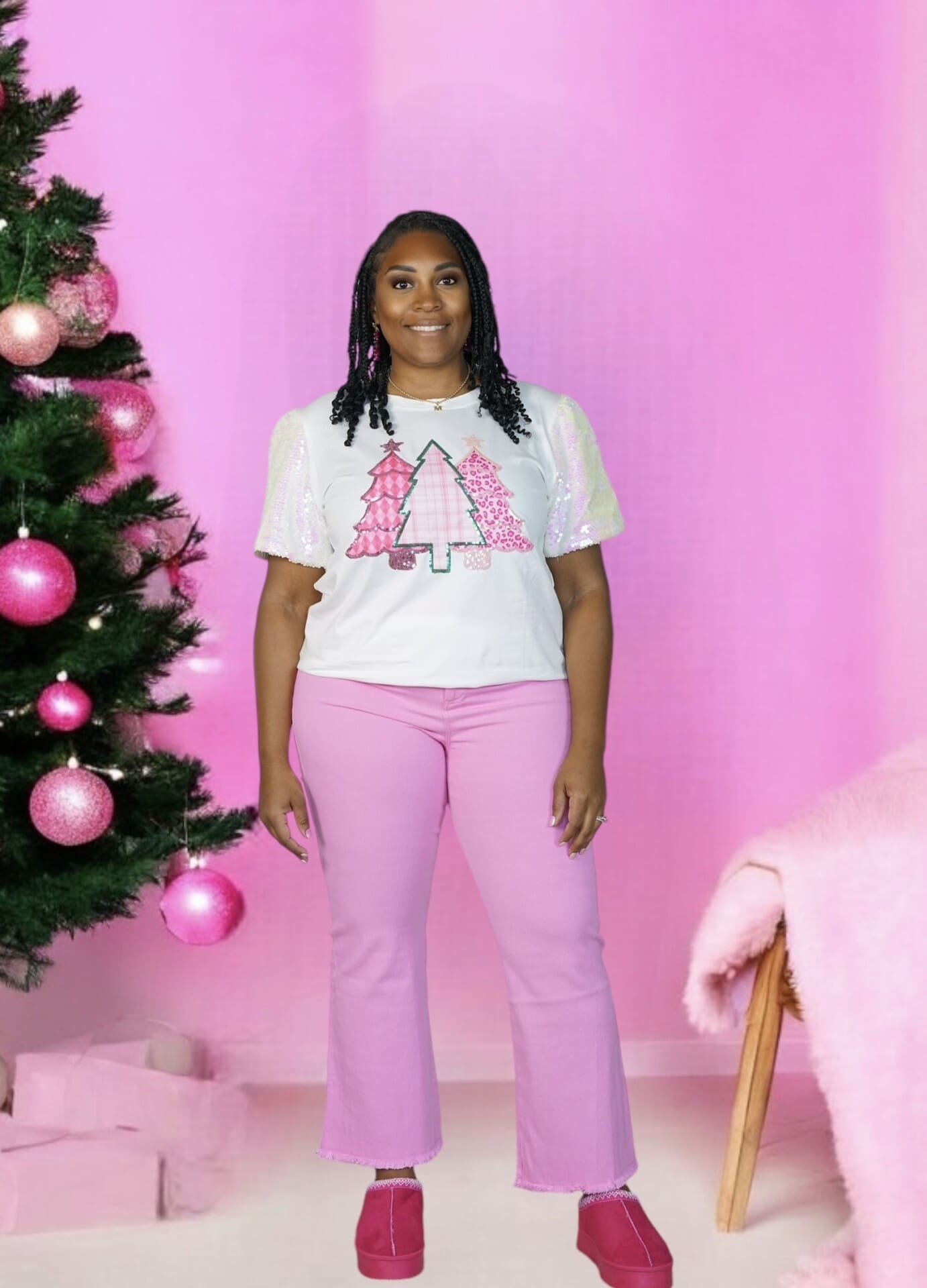 White Festive Forest Top - Image 2