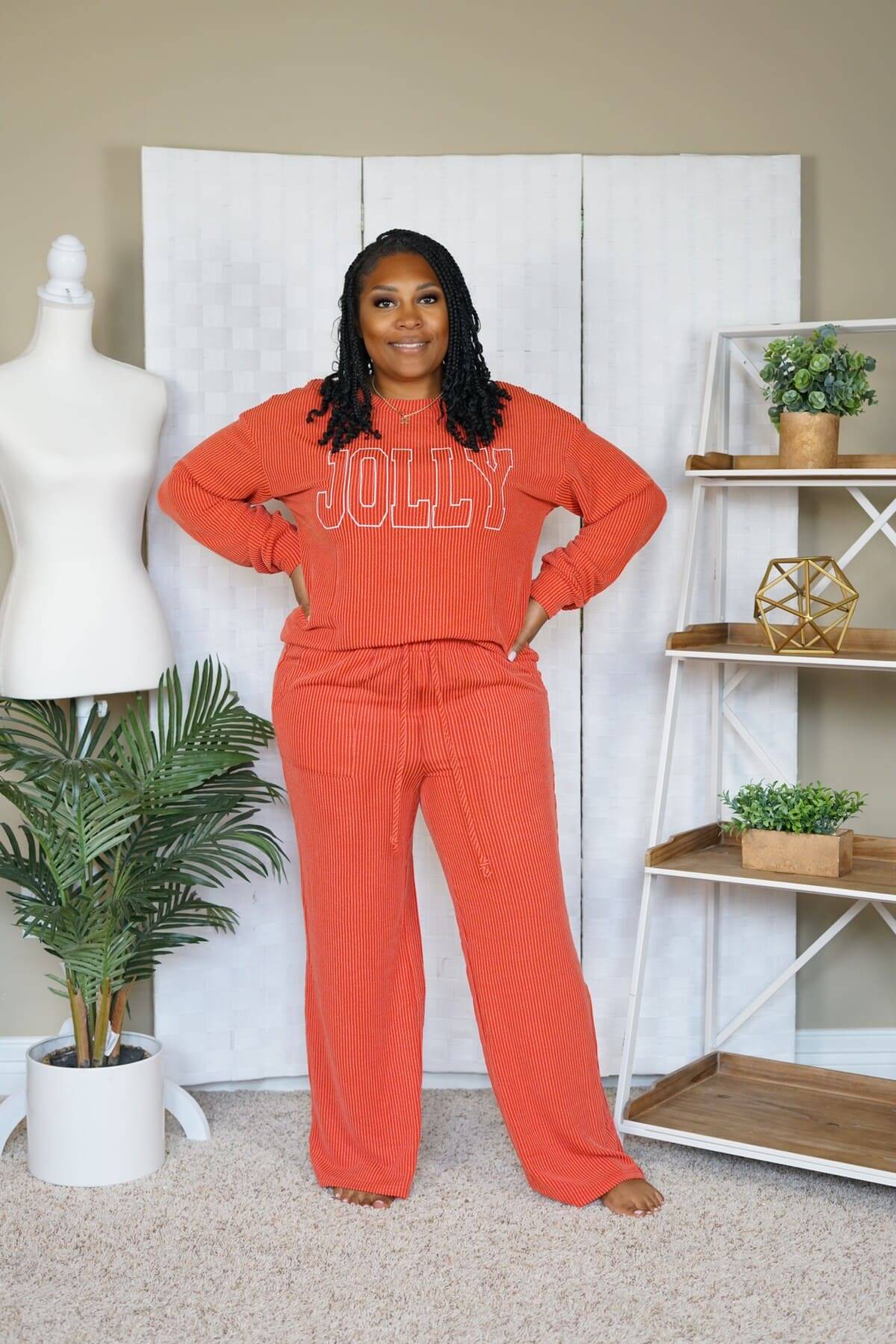 "JOLLY" Ribbed Knit Pants Set - Image 2